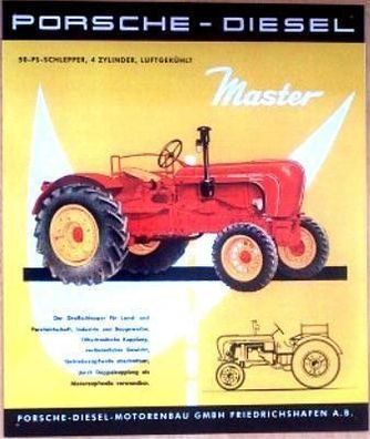 Blechschild Porsche Master , Trecker, Landtechnik, Schlepper, Oldtimer