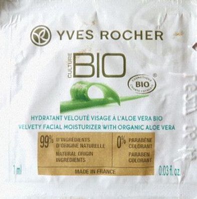 YVES ROCHER Culture Bio Feuchtigkeitspflege Gesicht 0,9ml Reisegröße