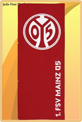 Hissfahne 1. FSV Mainz 05 Flagge Fahne Wappen Mastfahne Logo Gr. 300x120cm NEU