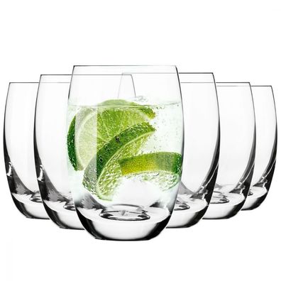 Krosno Elite Gläser für Wasser Säfte Getränke | Set 6 | 360 ml | Spülmaschine