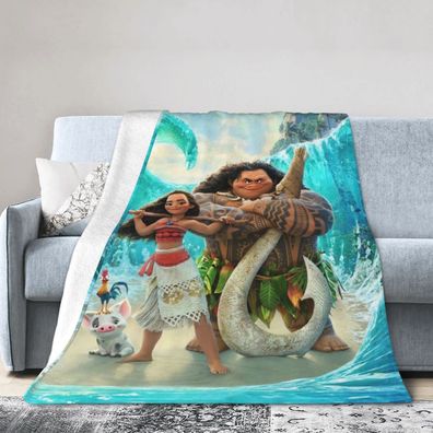 3D Moana Kuscheldecken Flannel Fleece Blanket Polynesian Maui Pua Hei Sofa Nap Decke