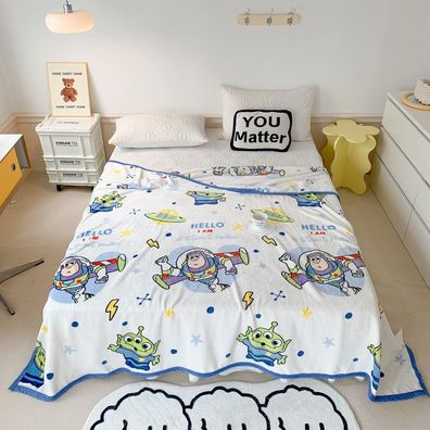 Cartoon Toy Story Buzz Milk Fiber Blanket Alien Lotso Nap Decke Sofa Büro Quilt