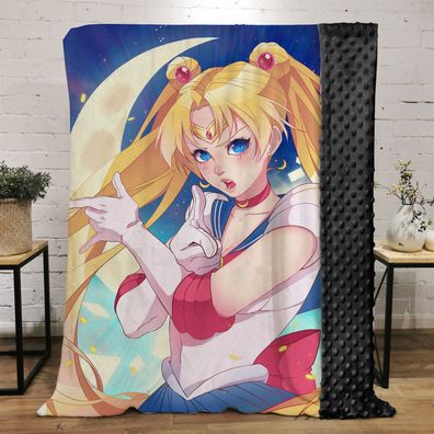 Sailor Moon Crystal Velvet Blanket Tsukino Usagi Appease Sofa Quilt Nap Decke 100x150