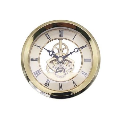 Durchsichtiges Metalluhr-Zahnrad, Wanduhr, DIY-Uhrenzubehör, 103 mm goldener, durchs