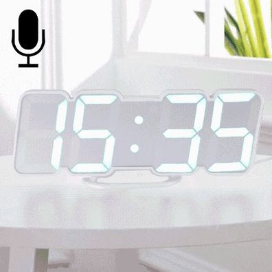 9001 3D Sound Control Farbe LED Digitaluhr Alarm Wand Dreidimensionale Wanduhr (Farbe