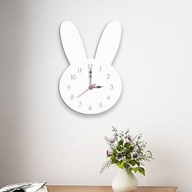 Kaninchen-Muster, kreative Wohnzimmer-Dekoration, Wanduhr (weiß)