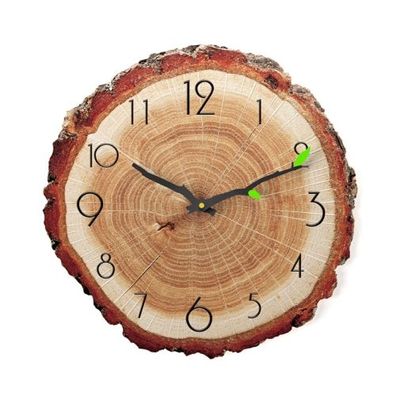 12 Zoll Holzmaserung Jahresring Quarz Stille Uhr Wanduhr-MW021-12 (28x30cm)