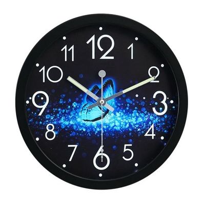 1207B Romantische LED Runde Wanduhr Wohnzimmer Metall Leuchtende Wanduhr (Tanzender S