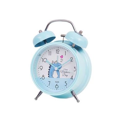 Student Cute Style Bell Wecker Nachttisch Silent Clock mit Licht - Y33 3 Zoll (Blau)