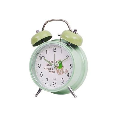 Student Cute Style Bell Wecker Nachttisch Silent Clock mit Licht - Y33 3 Zoll (Grün)