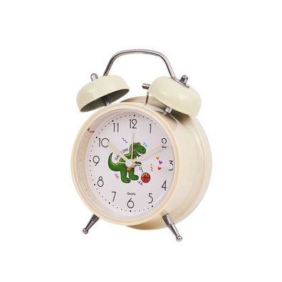 Student Cute Style Bell Wecker Nachttisch Silent Clock mit Licht - Y33 3 Zoll (Beige)