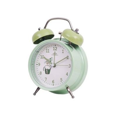 Student Cute Style Bell Wecker Nachttisch Silent Clock mit Licht - Y34 3 Zoll (Grün)