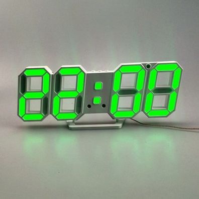 6609 3D-Stereo-LED-Wecker Wohnzimmer 3D-Wanduhr-Grün