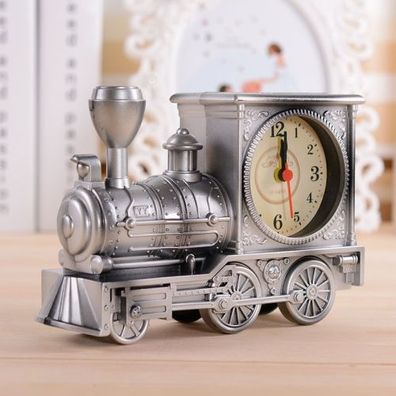 2 stücke YY7688 Antike Lokomotive Wecker Retro Lokomotive Ornament Geschenk Student