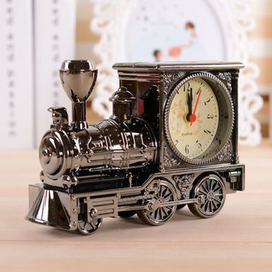 2 Stück YY7688 Antike Lokomotive Wecker Retro Lokomotive Ornament Geschenk Studenten