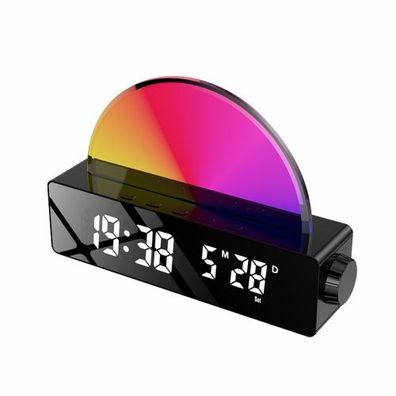 Sunset Light LED-Digitalanzeige, elektronische Uhr, USB-Plug-in, Desktop-Temperaturwe