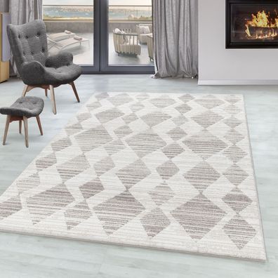 Wohnzimmer Teppich FES Kurzflor Teppich Berber Stil Musterung