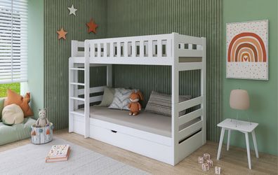 Kinderbett / Etagenbett FOCUS - Weiß / Beige / Grau / Graphite - verschiedene Größen