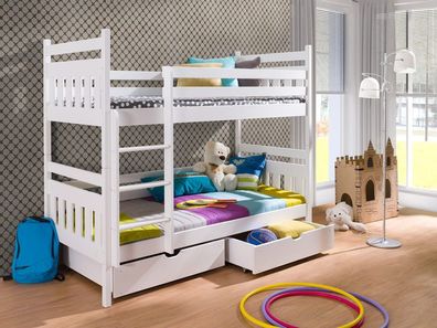 Kinderbett / Etagenbett ADAS - Weiß / Beige / Grau / Graphit - verschiedene Größen