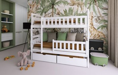 Kinderbett / Etagenbett IGNAS - Weiß / Beige / Grau / Graphit - verschiedene Größen