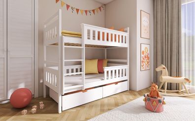 Kinderbett / Etagenbett TEZO - Weiß / Beige / Grau / Graphit - verschiedene Größen