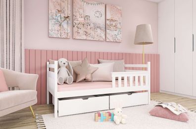 Kinderbett / Einzelbett EMMA - Weiß / Beige / Grau / Graphit - verschiedene Größen