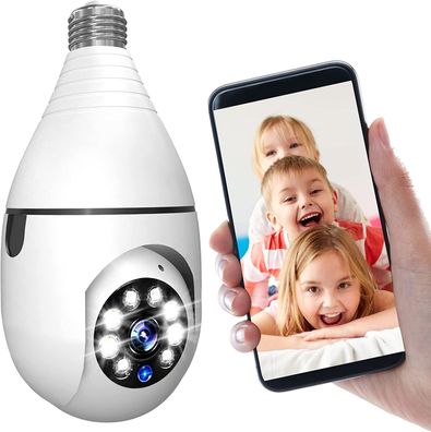1080P Indoor Outdoor WiFi Überwachungskamera Überwachungskamera, Wireless IP E27 Bulb