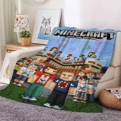 3D Druck Minecraft Spiel Flannel Fleece Steve Alex Agent Blanket Nap Decke Sofa Quilt