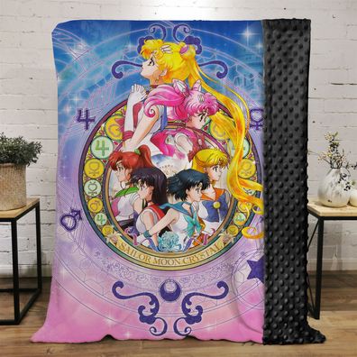 Sailor Moon Crystal Velvet Blanket Appease Mars Venus Sofa Quilt Nap Decke 130x150