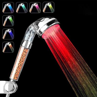 Duschkopf, 7 Farbwechsel-LED-Duschkopf, Badezimmer-Spa-LED-Duschkopf - Hochdruck-Wass