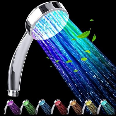LED-Duschkopf, 7 Farben, automatischer Wechsel, Hochdruck-Duschkopf, universeller Bad