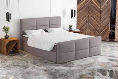 Boxspringbett HAKI mit 2 Bettkästen, Bonell-Matratze, Schlafkomfort