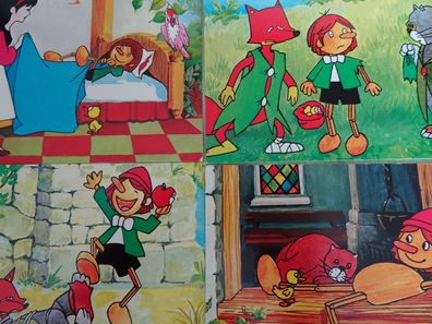 4 alte Postkarten AK Susy Card (C)1977 Apollo Film Pinocchio