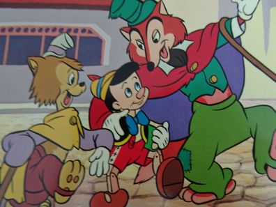 alte Postkarte Pinocchio trifft John Tunichtgut Horn Verlag Walt Disney