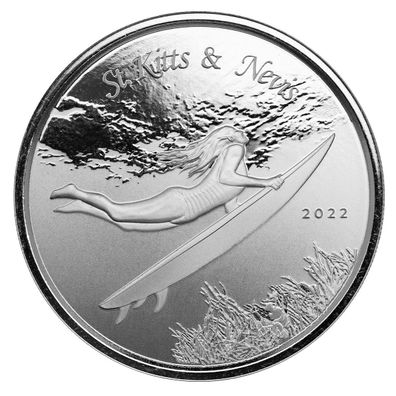 Scottsdale Mint Kitts & Nevis Surfer 2022 1 oz 999 Silber EC8