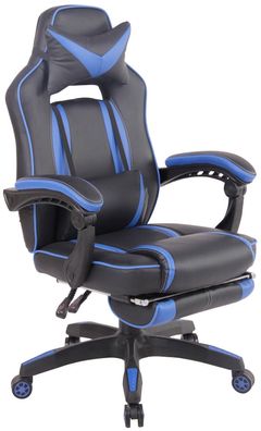 Gaming Stuhl Kunstleder schwarz/ blau Gamer Zockersessel Chefsessel Bürostuhl NEU