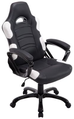 Bürostuhl 150 kg belastbar schwarz/ weiß Drehstuhl Gaming Stuhl Gamer Zocker NEU