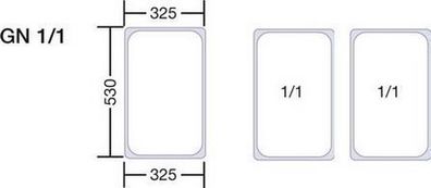 1x Blanco GN-Behälter 1/1-40 Edelstahl Aufwärmebehälter