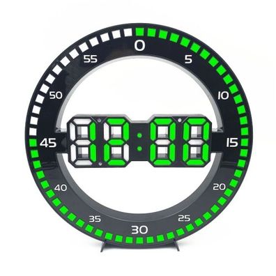 3D-Wanduhr für Wohnzimmer, großer Bildschirm, elektronische LED-Uhr - zweites Licht s