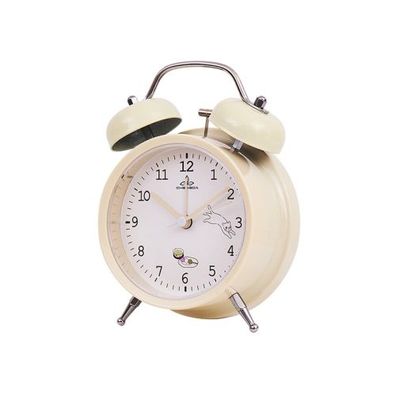 Student niedlicher Stil Glocke Wecker Nachttisch stille Uhr mit Licht-Y34 3 Zoll (Bei