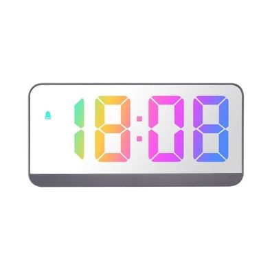 Farbschrift LED elektronische Uhr Nachttischwecker Großbilduhr (8009D graue Schale)