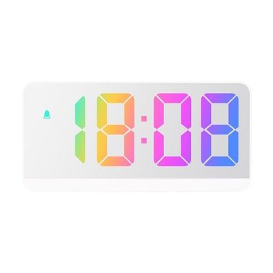 Farbschrift LED elektronische Uhr Nachttischwecker Großbilduhr (8009D weiße Schale)