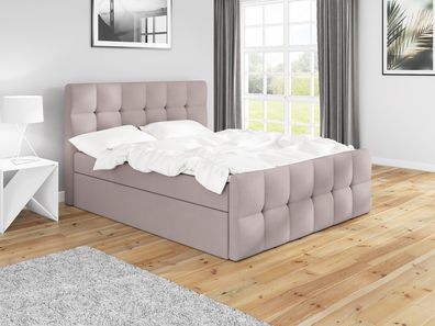 Boxspringbett BERG mit 2 Bettkästen und Topper, Schlafkomfort