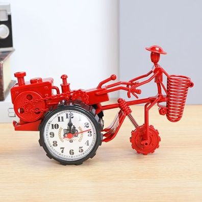 Retro Uhr Ornament Büro Schreibtisch Stifthalter Traktor Modell Kinderspielzeug Wecke