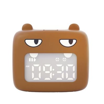 Cartoon Mini Smart Wecker USB wiederaufladbar Kinder Nachttisch Spaß Schlafen Uhr (Bä