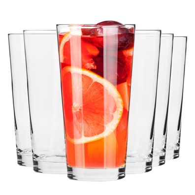 Krosno Hohe Gläser für Wasser Getränke Säfte | Set 6 | 350 ml | Spülmaschine