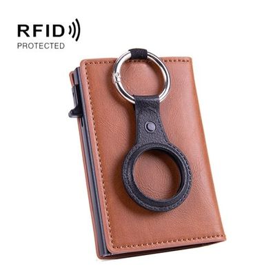 RFID Schlüsselanhänger Tracker Case Locator Kartenhalter Brieftasche für AirTag (Beig