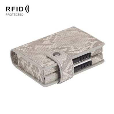 Dual-Card-Kartenbox aus Aluminiumlegierung, RFID-Diebstahlschutz-Geldbörse (Schlangen