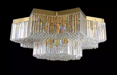 Kronleuchter Kristall Lampe 120x40 Deckenleuchte Luxus Deckenlampe Wohnzimmer