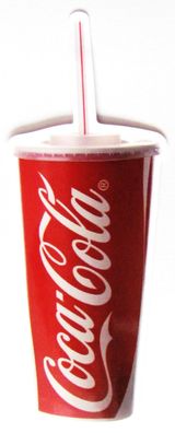 Coca Cola - Aufkleber - Becher mit Strohhalm - Motiv 031 - 72 x 27 mm